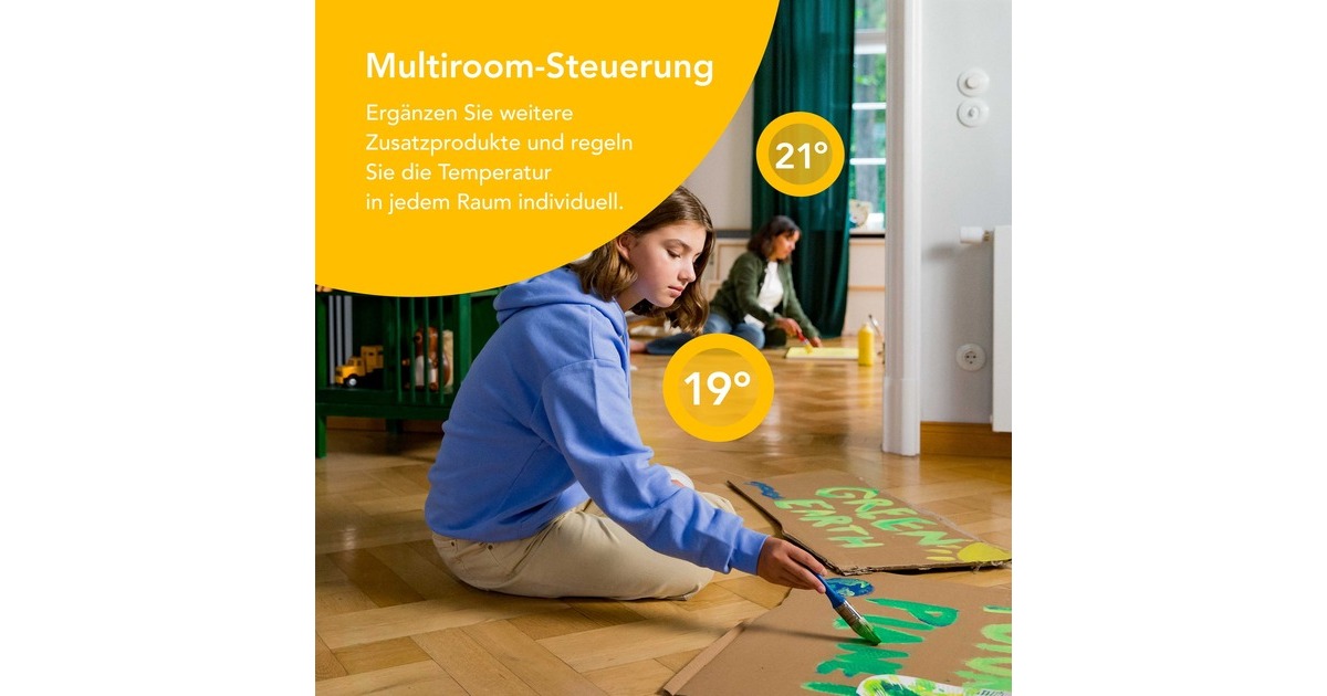 tado° Smartes Heizkörper- Thermostat V3+ Starter-Kit, Set(weiß, Zusatzprodukt für Einzelraumsteuerung)
