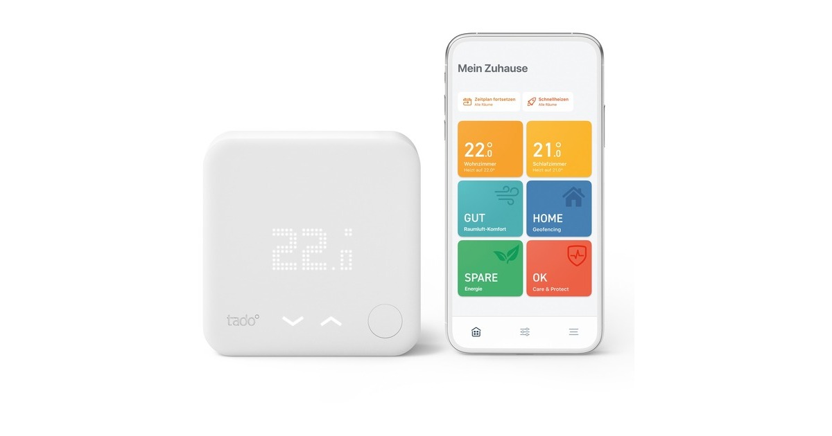 tado° Smartes Thermostat V3+ Starter Kit(Verkabelt), Set(weiß, Für Heizthermen und Fußbodenheizungen)