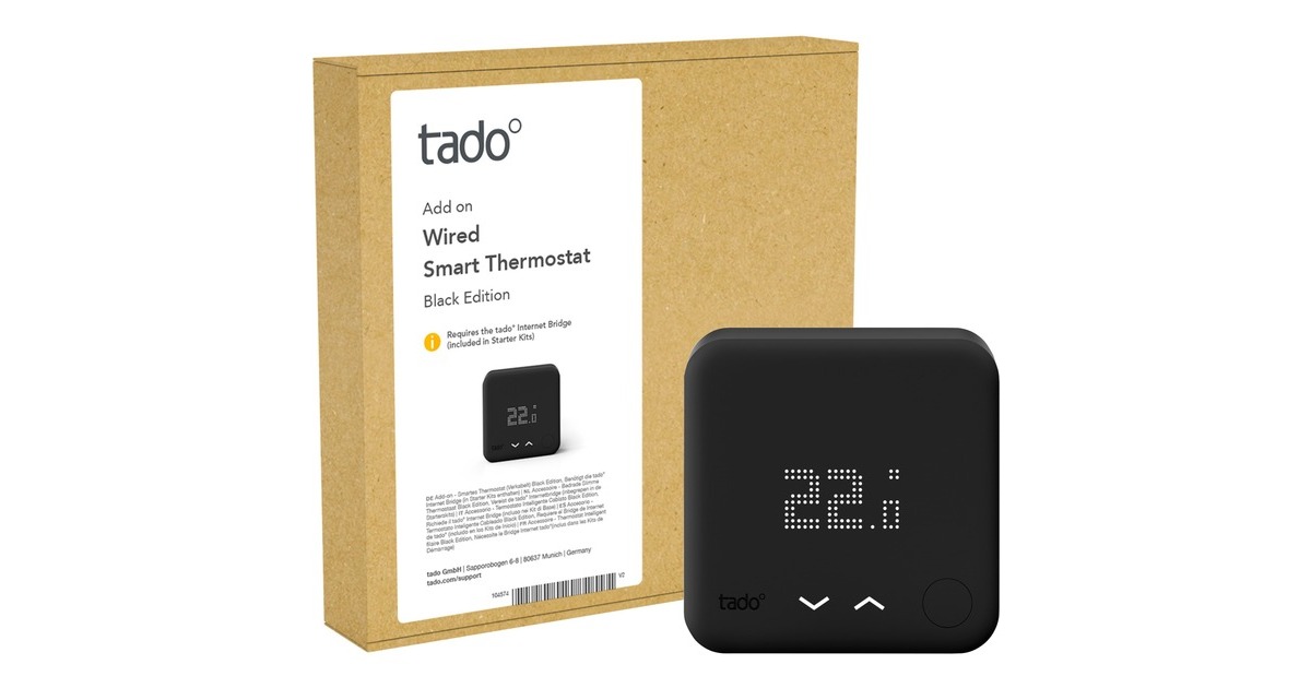 tado° Smartes Thermostat (Verkabelt)(schwarz, Zusatzprodukt für Einzelraumsteuerung) tado° Smartes Thermostat (Verkabelt)(schwarz, Zusatzprodukt für Einzelraumsteuerung)