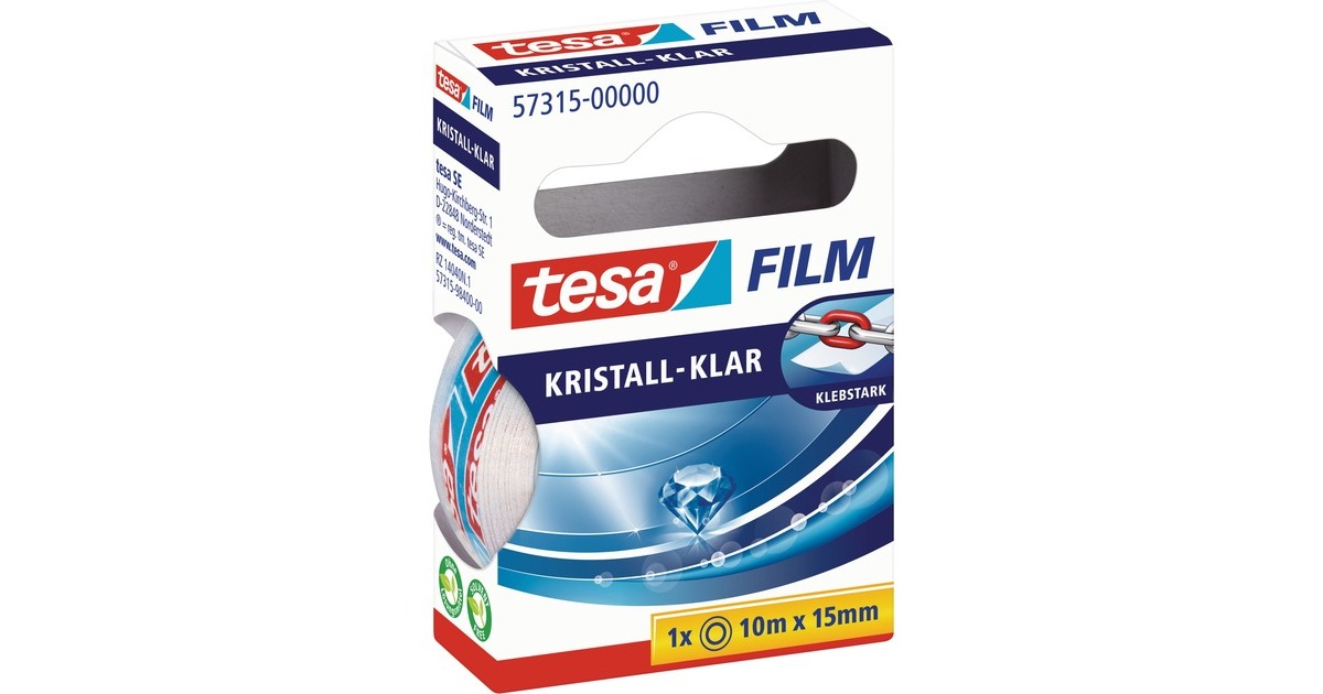 tesa kristall-klar, 1 Rolle, 15mm, Klebeband(transparent, 10 Meter)