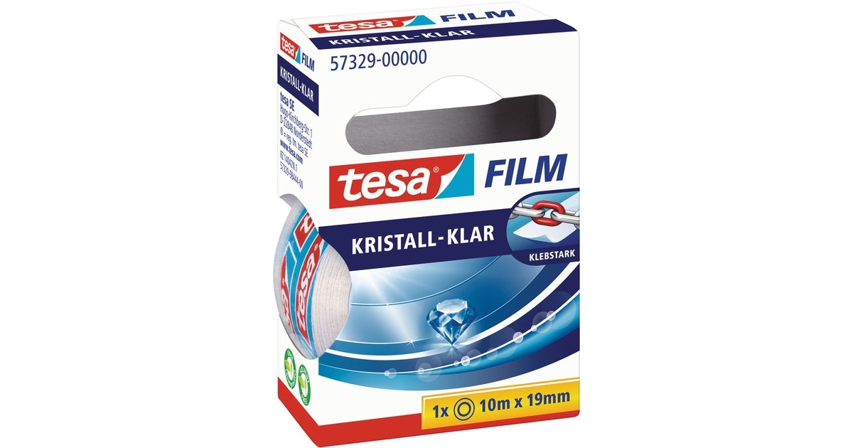 tesa kristall-klar, 1 Rolle, 19mm, Klebeband(transparent, 10 Meter)