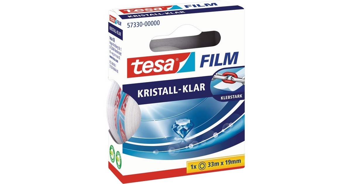 tesa kristall-klar, 1 Rolle, 19mm, Klebeband(transparent, 33 Meter)