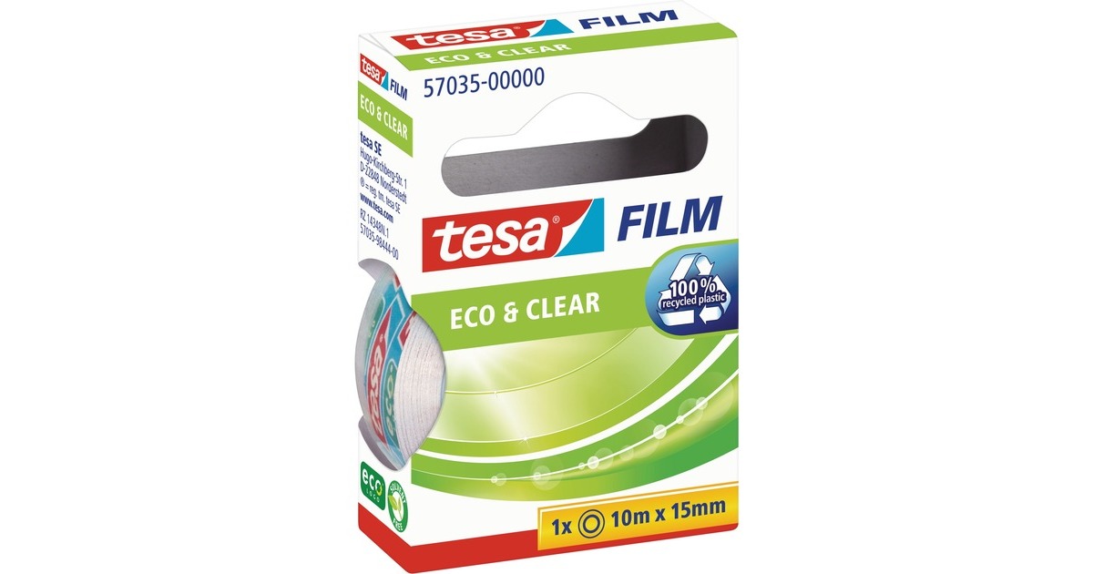 tesa tesafilm eco & clear, 1 Rolle, 15mm, Klebeband(transparent, 10 Meter)